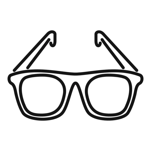 Óculos Cientista Ícone Contorno Vetor Pesquisa Laboratório Ciências Médicas — Vetor de Stock