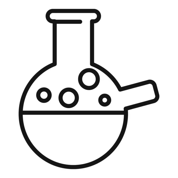 Frasco Químico Icono Contorno Vector Investigación Laboratorio Adn Genético — Vector de stock