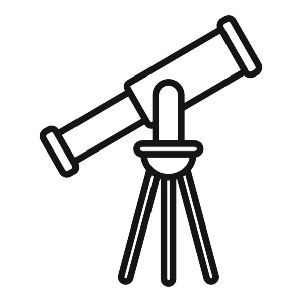 Telescope Icon Outline Vector Lab Research Test Analysis — Stock Vector