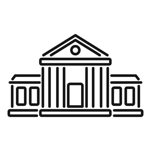 Вектор Контуру Піктограми Будівлі Бібліотеки Освіта Кампусі Навчання Відкритому Повітрі — стоковий вектор