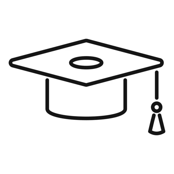 Graduierung Hut Symbol Umrissvektor Studentenleben Hochschulcampus — Stockvektor