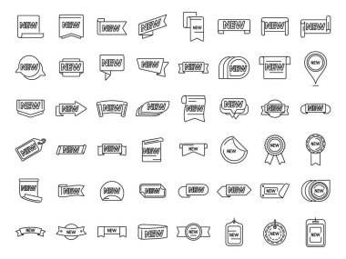 Yeni fiyat simgeleri dış hat vektörünü ayarlar. İndirim. Yeni anlaşma