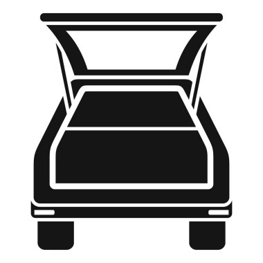 Bagaj bagajı simgesi basit vektör. Araç açık. Yuvarlak kutu