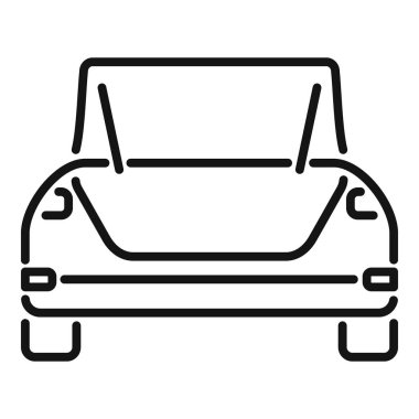 Bagaj bagajı ikonu ana hat vektörü. Araç açık. Yuvarlak kutu