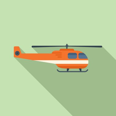 Kurtarma helikopteri ikonu düz vektör. Hava ulaşımı. Deniz ordusu