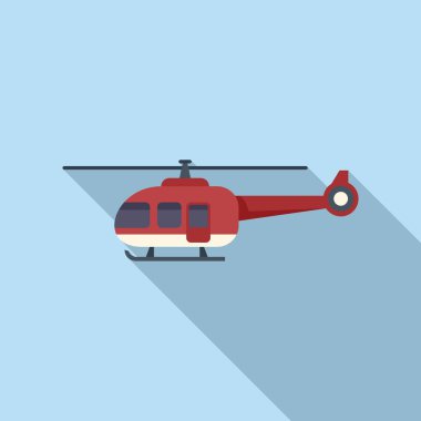 Deniz kurtarma helikopteri ikonu düz vektör. Hava ulaşımı. Sahil Havacılık