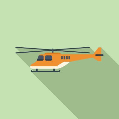 Gökyüzü kurtarma helikopteri ikonu düz vektör. Deniz taşımacılığı. Güvenli uçuş