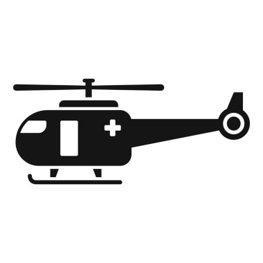 Tıbbi kurtarma helikopteri ikonu basit bir vektör. Hava ulaşımı. Hava muhafızı