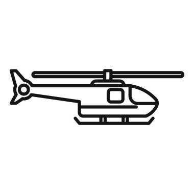Kurtarma helikopteri ikonu ana hat vektörünü arayın. Hava ulaşımı. Gökyüzü muhafızı