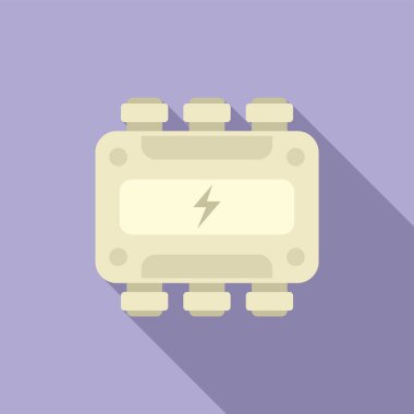 Bağlantı kutusu ekipmanı ikonu düz vektör. Elektrik gücü. Kişi denetimi