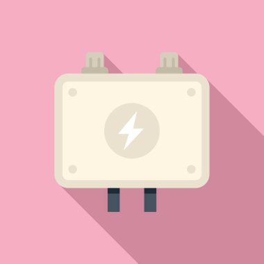 Kargo bağlantı kutusu simgesi düz vektör. Duvar güvenliği. Bağlantı kur