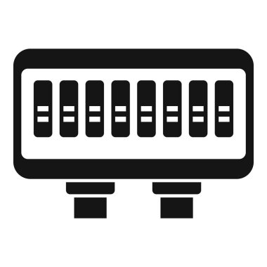 Kontrol bağlantı kutusu simgesi basit vektörü. Elektrik gücü. Kişi kapat