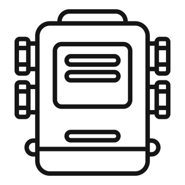 Devre bağlantı kutusu simgesi ana hatları vektörü. Elektrik şalteri. Güç güvenliği