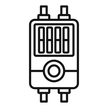 Eklenti bağlantı kutusu simgesi ana hatları vektörü. Elektrik şalteri. Güvenlik duvarı