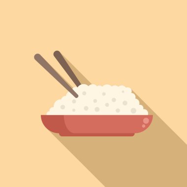 Yüzen pazar pirinç ikonu düz vektör. Nehir teknesi. Yerel kanal