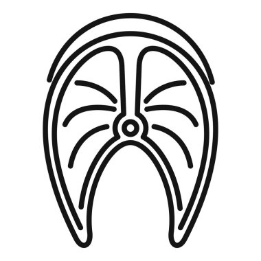 Balık yiyecek pazarı ikonu ana hatları vektörü. Tayland teknesi. Nehir meyvesi