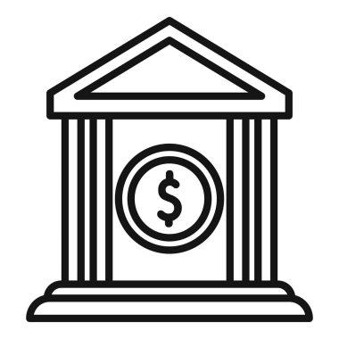 Banka kredi ikonu ana hat vektörü. Ev malı. Satış kredisi