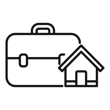 Emlak davası ikonu ana hatları vektörü. Ev kirası. Yatırım satışı