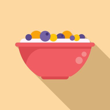 Meyve salatası ikonu düz vektör. Taze yemek. Karışık menü