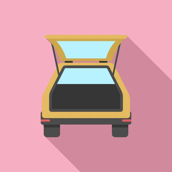 Значок Багажника Автомобиля Плоский Вектор Открытая Машина Круглый Ящик — стоковый вектор