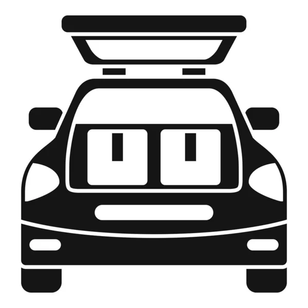 Box Kufru Auta Ikona Jednoduchý Vektor Zpátky Auto Trip Bag — Stockový vektor