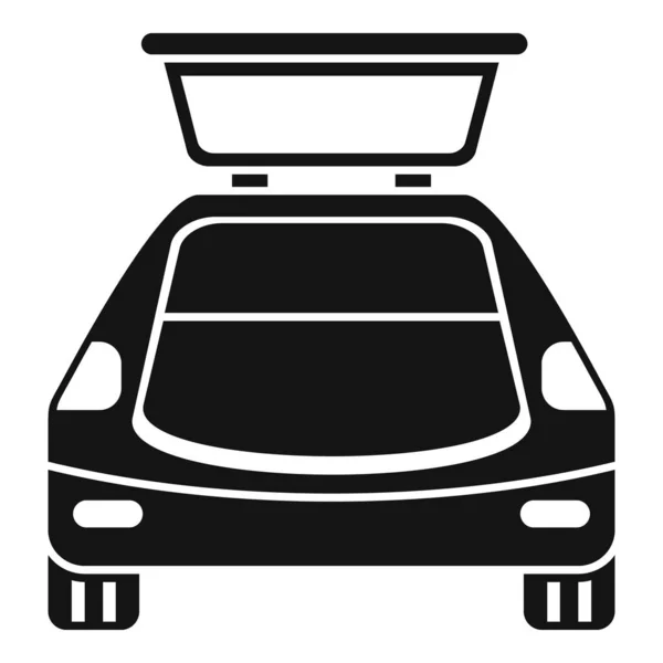 Carro Comida Ícone Tronco Vetor Simples Veículo Lateral Saco Viagem — Vetor de Stock