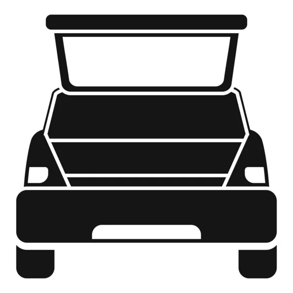 Літній Автомобільний Багажник Значок Простий Вектор Відкритий Автомобіль Подорожувати Назад — стоковий вектор