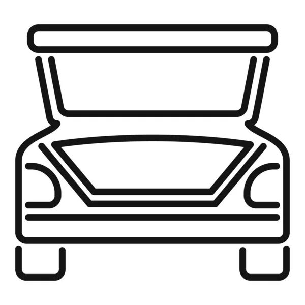 Otwórz Ikonę Bagażnika Samochodu Wektor Zarysu Bagaż Drzwiowy Worek Boczny — Wektor stockowy