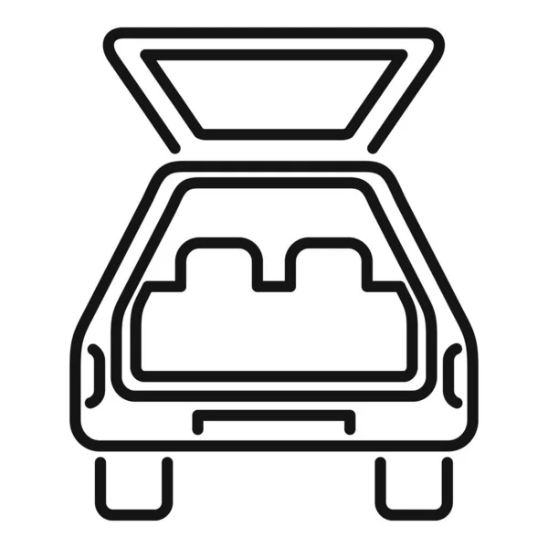 Вектор Контура Двери Багажника Открытая Машина Вернуть Машину — стоковый вектор