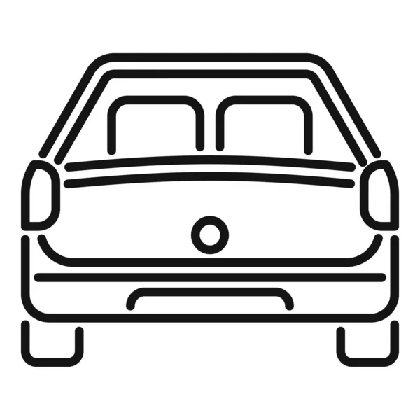 Baggage Trunk Icon Outline Vector Vehículo Abierto Cara Maleta — Vector de stock