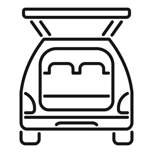 Bavul Gövdesi Ikonu Ana Hatları Vektörü Araba Kapısı Araç — Stok Vektör