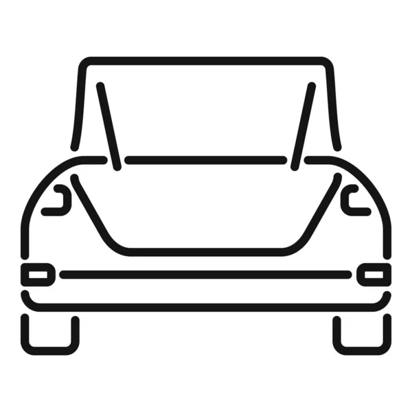 Saco Carro Porta Malas Ícone Contorno Vetor Veículo Aberto Caixa — Vetor de Stock
