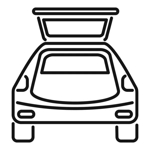 Empty Car Trunk Icon Outline Vector Vehicle Door Move Business — Stock Vector