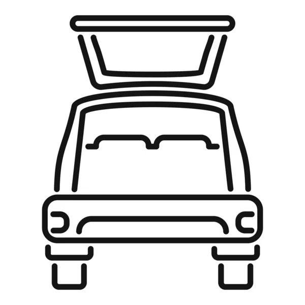 Umrissvektor Für Das Symbol Für Den Kofferraum Gepäcktür Rundum Essen — Stockvektor