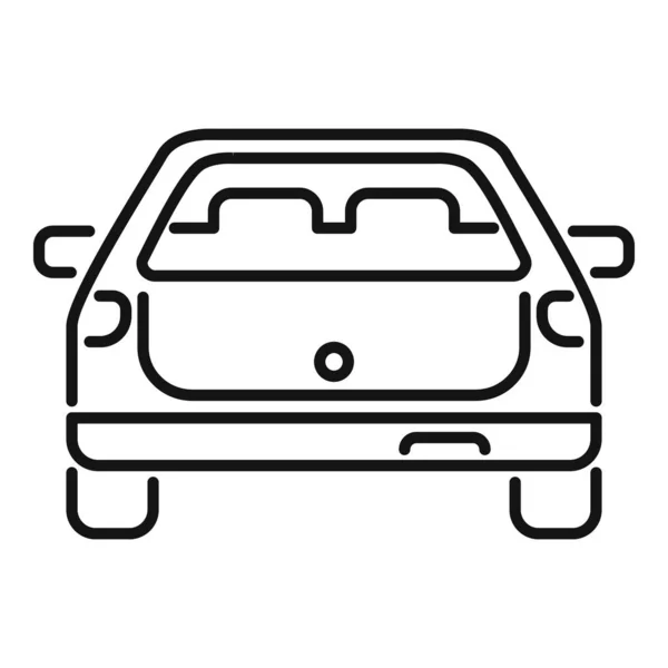 コンテナ車のトランクアイコンアウトラインベクトル オープンカーだ 家族旅行 — ストックベクタ