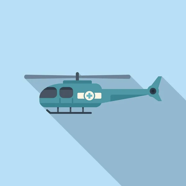 Army Rescue Helicopter Icon Flat Vector Air Transport Aerial Guard — Stock Vector
