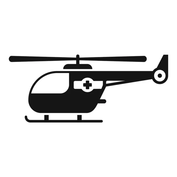 医療救助ヘリコプターのアイコン単純なベクトル 空中警備員 航空輸送 — ストックベクタ