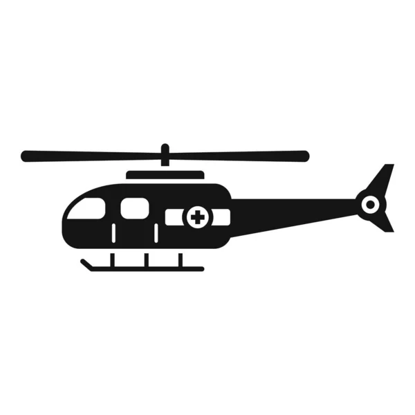 Армейский Спасательный Вертолет Икона Простой Вектор Воздушный Транспорт Авиационная Охрана — стоковый вектор