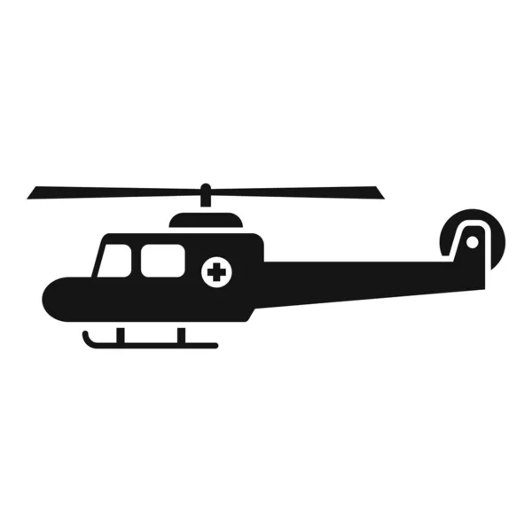 空中救援直升机图标简单的矢量 海上直升机 空中警卫 — 图库矢量图片