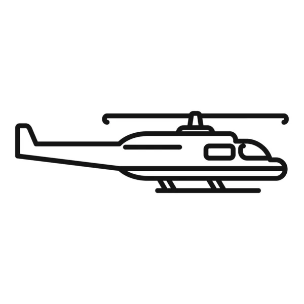 Medische Reddingshelikopter Icoon Omtrek Vector Luchtwacht Luchtvervoer — Stockvector