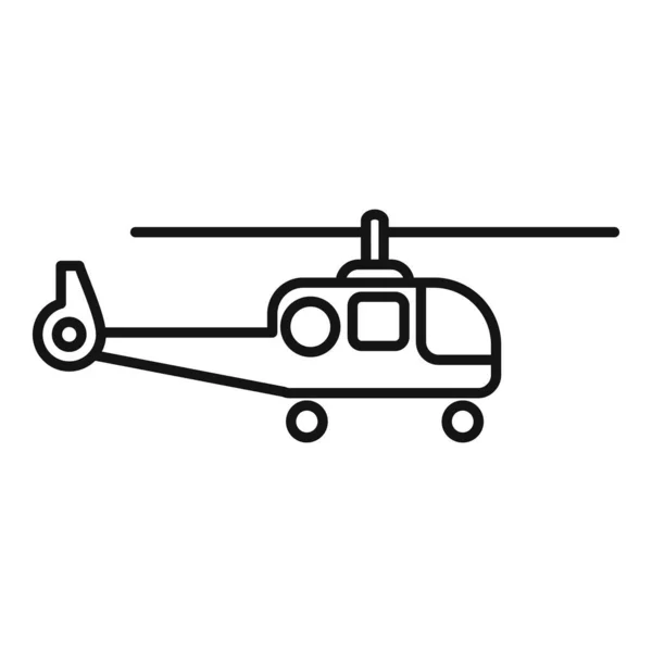 Military Rescue Helicopter Icon Outline Vector Air Transport Aerial Guard — Stock Vector