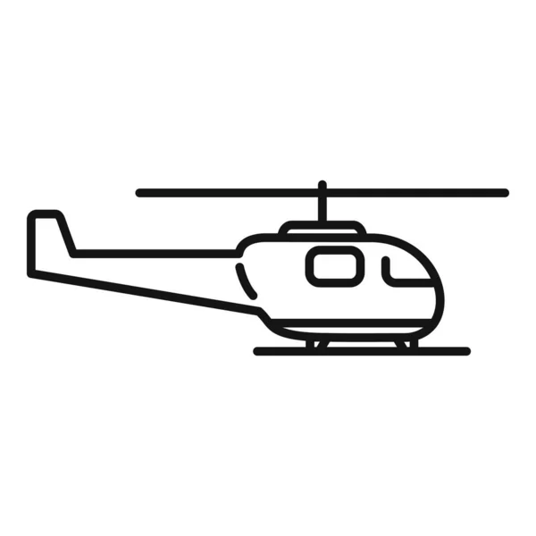 海救助ヘリコプターのアイコンの輪郭ベクトル 航空輸送 沿岸航空 — ストックベクタ