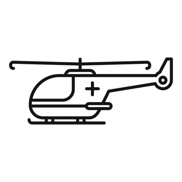 Chopper Helicóptero Rescate Icono Contorno Vector Transporte Militar Guardia Aérea — Vector de stock