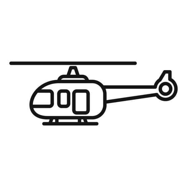 Ícone Helicóptero Emergência Vetor Contorno Transporte Aéreo Guarda Aérea — Vetor de Stock