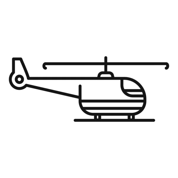 Vetor Contorno Ícone Helicóptero Ambulância Guarda Aérea Transporte Aéreo — Vetor de Stock