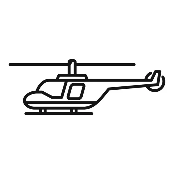 Luchthelikopter Icoon Omtrek Vector Luchtvervoer Luchtvaart Zee — Stockvector