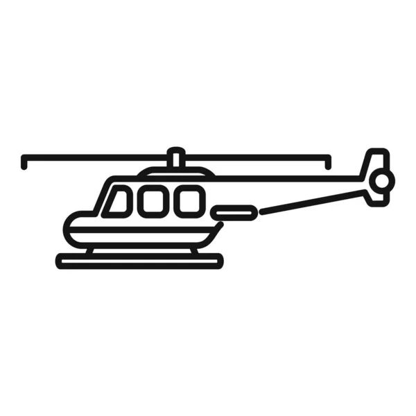 Icona Dell Elicottero Soccorso Costiero Vettore Contorno Guardia Mare Sicurezza — Vettoriale Stock