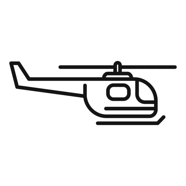 Vetor Contorno Ícone Helicóptero Resgate Voador Transporte Aéreo Guarda Aérea — Vetor de Stock