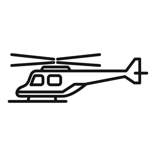 Seguridad Helicóptero Rescate Icono Contorno Vector Transporte Aéreo Buque Vuelo — Archivo Imágenes Vectoriales