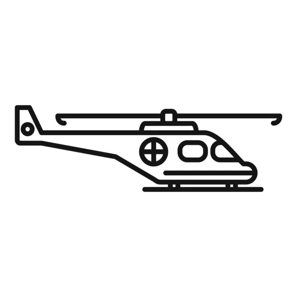 Apache Reddingshelikopter Icoon Omtrek Vector Luchtwacht Helikoptervervoer — Stockvector